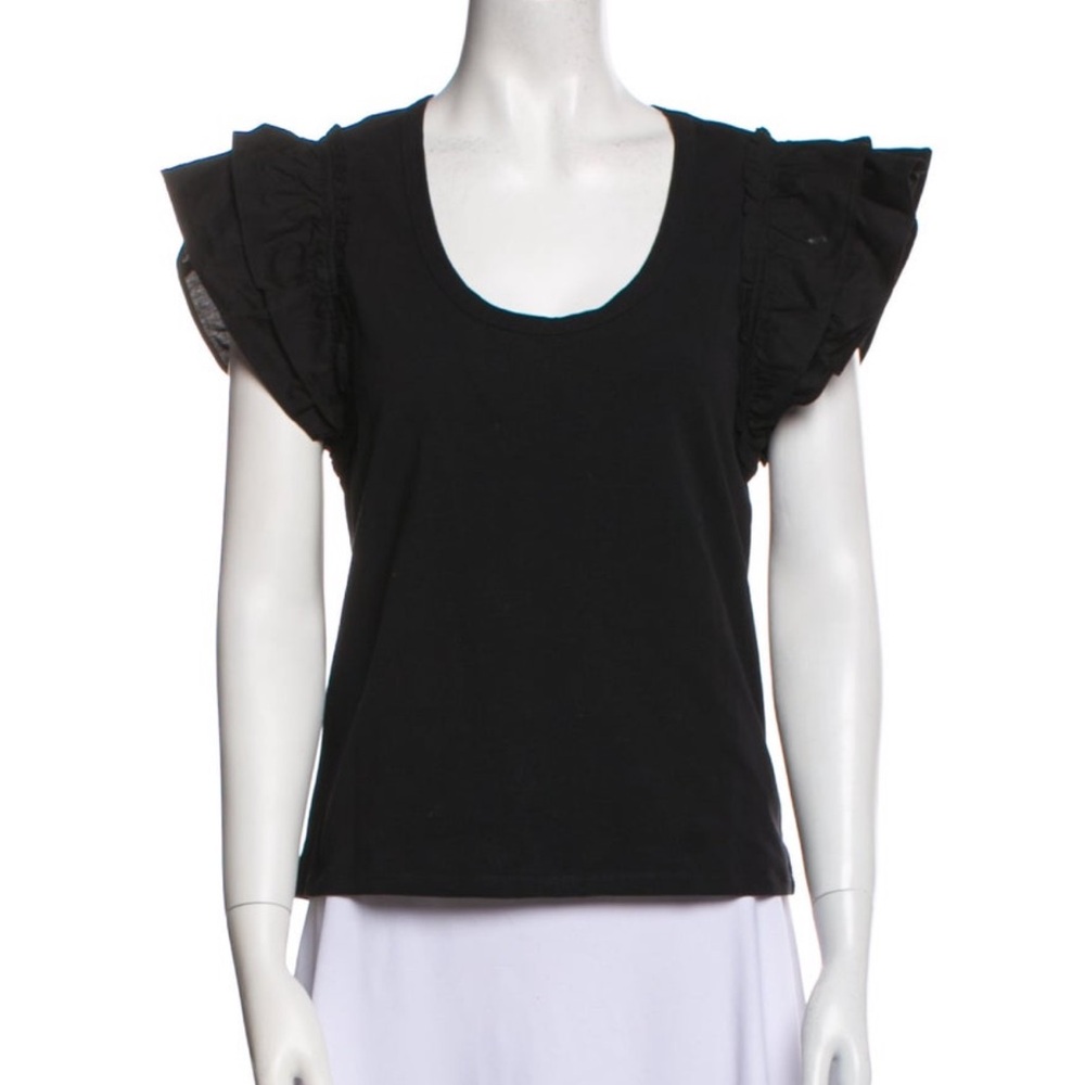 Veronica Beard Jeans Top with Ruffles